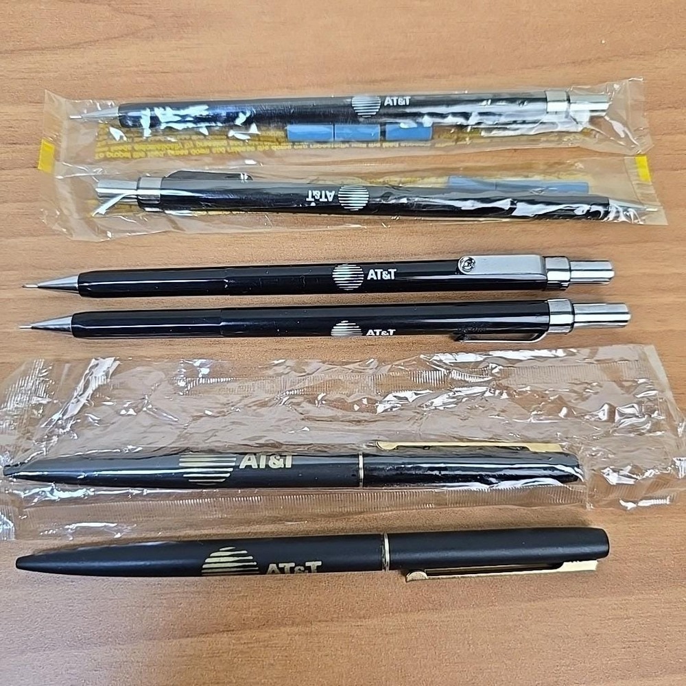 Vintage AT&T‎ Mechanical Pencil & Pen SAKURA Advertisement Set of 6